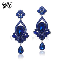 VEYO Classic Lady Long Crystal Drop Earrings Luxury Wedding Earrings for Women Fashion Jewelry 2023New Gift