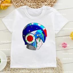 New Boys T-Shirt Funny ¡ Mega Man Listo Para Comenzar Cartoon Kids Clothes Summer Kids Clothes T Shirt White Short Sleeve Tops