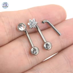 Starose Implant Grade ASTM F136 Titanium Dermal Piercing Female VCH Piercing Ornament Vertical Clitoral Hood Belly Eyebrow Ring