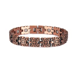 Vinterly Magnetic Pure Copper Bracelet Men 12mm Wide Wristband Metal Magnet Therapy Hand Chain Link Health Energy Male Jewelry