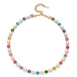 2023 New Design Zircon Necklace For Women Colorful Pearl and Crystal Choker Claw Setting Diamond Jewelry Gift