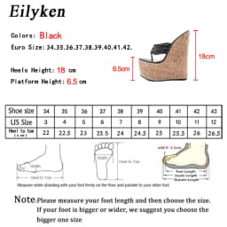 Eilyken Sexy Super 18CM High Heels Platform Wedges Peep Pinch Toe Slippers Women Sandals Mules Shoes
