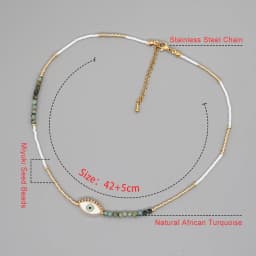 Go2Boho Simple Beaded Necklace for Women Evil Eye Necklace Fashion Jewelry Natural Stones Miyuki Seed Beads Choker Jewellery