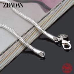 ZDADAN 925 Sterling Silver 1MM 2MM 3MM Snake Chain Necklace For Men Women Fashion Wedding Party Jewelry Gift Wholesale