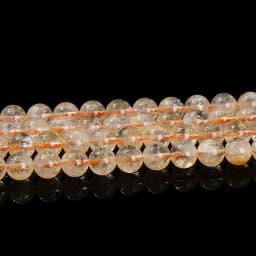 Natural Citrines Stone Round Loose Spacer Yellow Crystal Healing Bead For Jewelry Making Diy Necklace Earring Bracelet Accessory