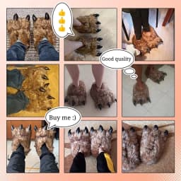 2022 New Arrival Men's Indoor Animal Claw Slippers Unisex Plus Size 44 45 Faux Fur Fluffy Slippers Shoes Men Women Furry Slides