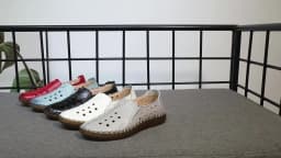 Real Leather Cutout Sandals Ladies White Ballet Flats Woman Slip On Loafer Women's Hospital Comfy Nurse Shoes Mother Flat Sandal