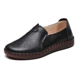 Real Leather Cutout Sandals Ladies White Ballet Flats Woman Slip On Loafer Women's Hospital Comfy Nurse Shoes Mother Flat Sandal