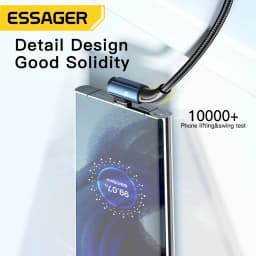Essager 7A USB C Cable For OPPO 100W Fast Charging Cord For Honor Huawei P40 Oneplus Realme 90 Degree Mobile Phone Charging Cord