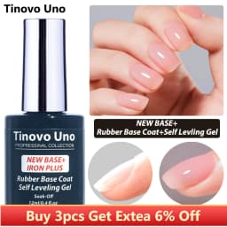 Tinovo Uno NEW Rubber Base Gel Polish Self Leveling Base Coat Gellak In A Bottle 12ML Semi Permanent UV/LED Maicure Nails Art