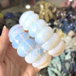 Wholesale 12X24mm Cut Natural Stone Agate Crystal Energy Stone Bracelet Single Layer Hand Sign Men's and Women's Fashion Jewelry
