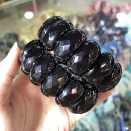 Wholesale 12X24mm Cut Natural Stone Agate Crystal Energy Stone Bracelet Single Layer Hand Sign Men's and Women's Fashion Jewelry