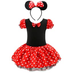 Baby Girls Ballet Tutu Dress Summer Kids Bow Dots Dress Headband Cartoon Mouse Costume Children Christmas Birthday Party Clothes