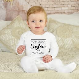 Custom Baby Babygrow Sleepsuit Your Design or Logo Printed Directly Onto A Bodysuit Baby Coming Home Outfit Newbron Shower Gift