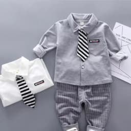 Lawadka Baby Boy Clothes Sets Long Sleeve Tie T-Shirt +Pants 2Pcs Outfits Cotton Sport Suit For Boy Clothes Spring Autumn 6M-3Y