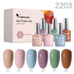 Venalisa Gel Nail Polish 6pcs/lot x7.5ml Soak Off UV LED Nails Varnish Set Semi Permanent Nail Art Gels Lacquer Gift Box Kit