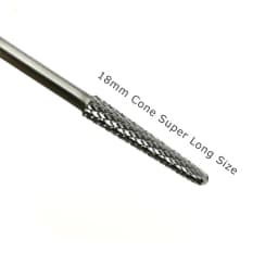 HYTOOS 18mm Cone Cuticle Clean Long Nail Drill Bits Carbide Burr Rotary Grinding Head Manicure Milling Cutters Nails Accessories