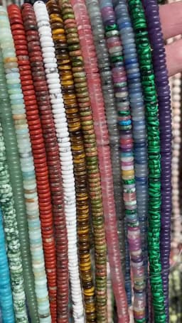 6x2mm 160Pcs Natural Stone Beads Howlite Amazonite Tiger Eye Flat Round Rondelle Beads For Jewelry Making DIY Necklace Bracelet