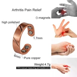 Vinterly Pure Copper Magnetic Rings Lines Adjustable Vintage 6mm Open Cuff Jewelry Wedding Bands Resizable Finger Metal Soft
