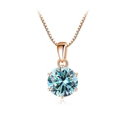 Butterflykiss 6.5mm 1.0 Carat D Moissanite Necklaces Rose Gold Plated Pendant Original Real S925 Silver Chain Jewelry For Women