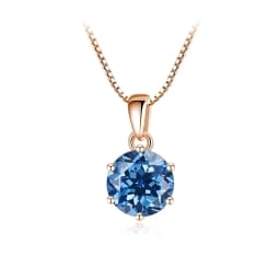 Butterflykiss 6.5mm 1.0 Carat D Moissanite Necklaces Rose Gold Plated Pendant Original Real S925 Silver Chain Jewelry For Women