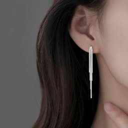 New Simple S925 Silver Long Dense Snake Bone Tassel Drop Earrings For Women Wedding Party Gift Fine Jewelry Wholesal ER097