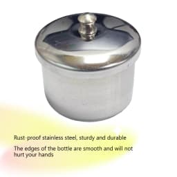 3Pcs Stainless Steel Nail Art Tray, Liquid Container Set with Cups and Lids, Manicure Sterilizer Tools