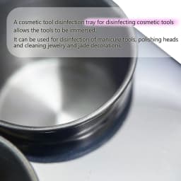 3Pcs Stainless Steel Nail Art Tray, Liquid Container Set with Cups and Lids, Manicure Sterilizer Tools