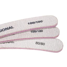 50Pcs Professional Nail File Curved Banana Nail Buffer Polish Sandpaper 80/80 100/100 100/180 Buffing Unha Limas Para Manicure