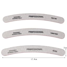 50Pcs Professional Nail File Curved Banana Nail Buffer Polish Sandpaper 80/80 100/100 100/180 Buffing Unha Limas Para Manicure