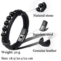 Jewelry 2025 Jewelry Chakra Men's Rosary Stainless Steel Chain Beads For Bracelets Genuine Leather Women Magnetic Natural Stone