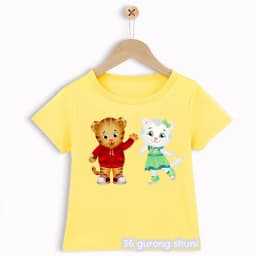 Novelty Design Boys T-Shirts Funny Daniel Tiger’S Neighborhood Cartoon Print Toddler Tshirts Summer Fashion Children’S T Shirts