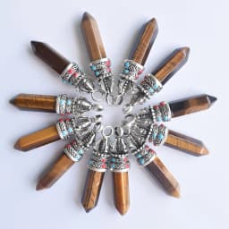 Wholesale 12pcs/lot fashion good quality natural stone mix pillar charms Pendants for jewelry accessories marking free shipping