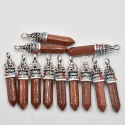 Wholesale 12pcs/lot fashion good quality natural stone mix pillar charms Pendants for jewelry accessories marking free shipping