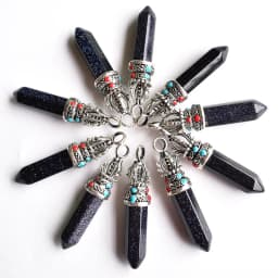 Wholesale 12pcs/lot fashion good quality natural stone mix pillar charms Pendants for jewelry accessories marking free shipping