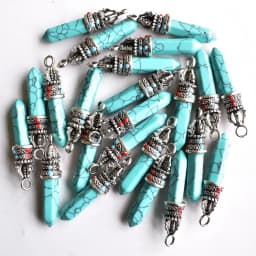 Wholesale 12pcs/lot fashion good quality natural stone mix pillar charms Pendants for jewelry accessories marking free shipping
