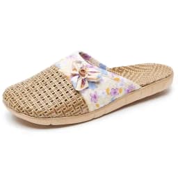 Mntrerm Subgrass Indoor Summer Indoor Slippers Wooden Floor Silent Non-Slip Home Women Rattan Grass Cool Indoor Linen Slippers