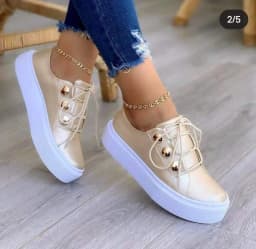Platform Casual Sport Shoes Women's Plus Size 43 Lace Up Sneakers Wedge Non Slip Woman Vulcanize Casual Shoes Zapatos De Mujer