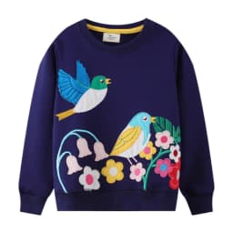 Jumping Meters New Arrival Giraffe Applique Autumn Winter Children's Girls Sweatshirts Cotton Baby Clothes Toddler Kids Hooded