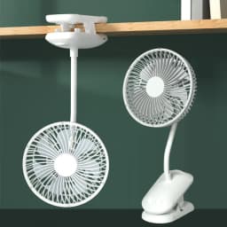 KASYDoFF USB Stroller Fans Power Bank Fan Clip Fan Portable with 4 Gears Quiet Clip on Mini Table Fan 720° Rotatable Battery Fan