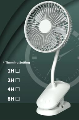 KASYDoFF USB Stroller Fans Power Bank Fan Clip Fan Portable with 4 Gears Quiet Clip on Mini Table Fan 720° Rotatable Battery Fan