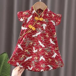 Kid Girl Dress Cheongsam Chinese Style Fashion Birthday Party Wear Teen Sisters Children Clothing Baby Girl Princess Dress A541