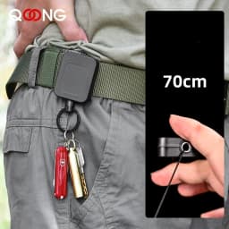 Stainless Steel Rope Back Clip Key Chain Anti-theft Keychain Easy To Pull Telescopic Buckle Key Ring High Rebound Keyring H73