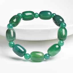 Natural Stone Beads Green Agates Charm Bracelets For Women Fashion Drum Barrel Shape Carnelian Bangles Female Summer Wristband