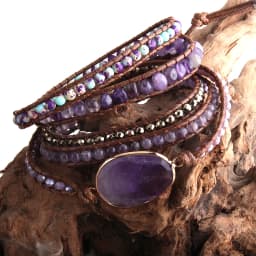 Fashion Bohemian Jewelry Boho Bracelet Mixed Natural Stones And Charm Handma Wrap Bracelets Gift