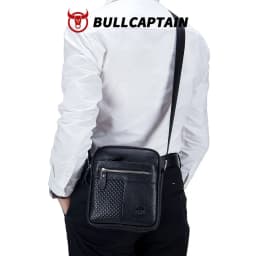 BULLCAPATIN Men's Genuine Leather Shoulder Bag Messenger Briefcase CrossBody Handbag Satchel Travel Bag