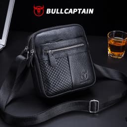 BULLCAPATIN Men's Genuine Leather Shoulder Bag Messenger Briefcase CrossBody Handbag Satchel Travel Bag