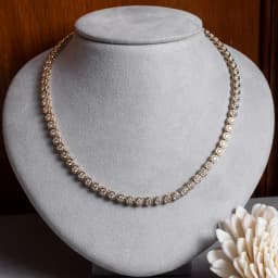 Geometric High Quality Fashion Women Jewelry Bezel Set Round Shaped Tennis Chain Bracelet Necklace Set