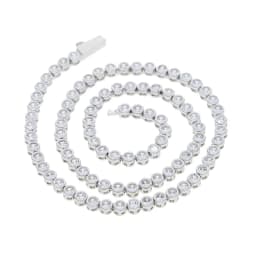 Geometric High Quality Fashion Women Jewelry Bezel Set Round Shaped Tennis Chain Bracelet Necklace Set