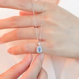 New 925 Sterling Silver Necklace Luxury Rhine Topaz Pendant Sapphire Necklace Banquet Glamour Jewelry for Women Engagement